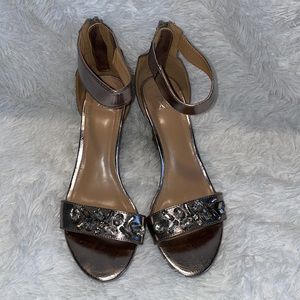 NY&Co heeled wedge with gem details!